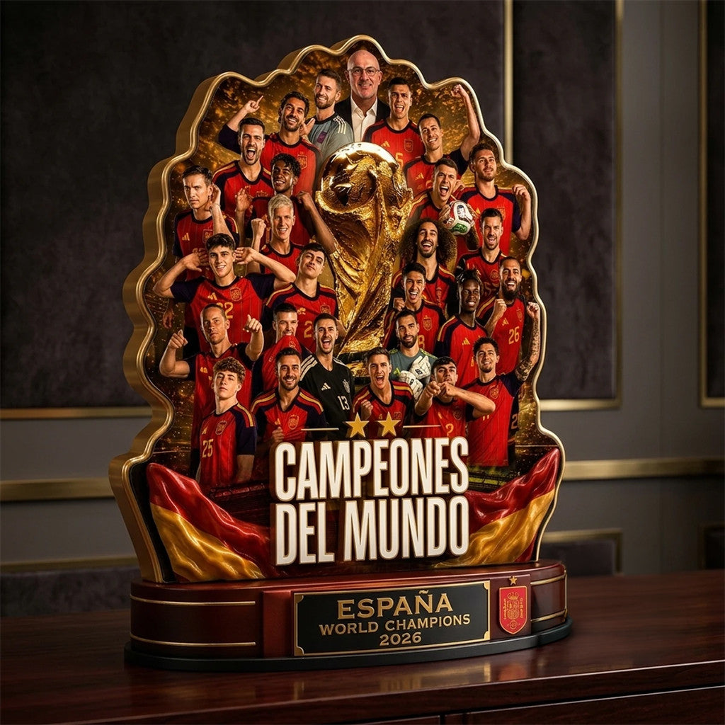 Spain World Cup 2026 Champions Acrylic Plaque Spain National Team Merch Best Gifts - Merchluma