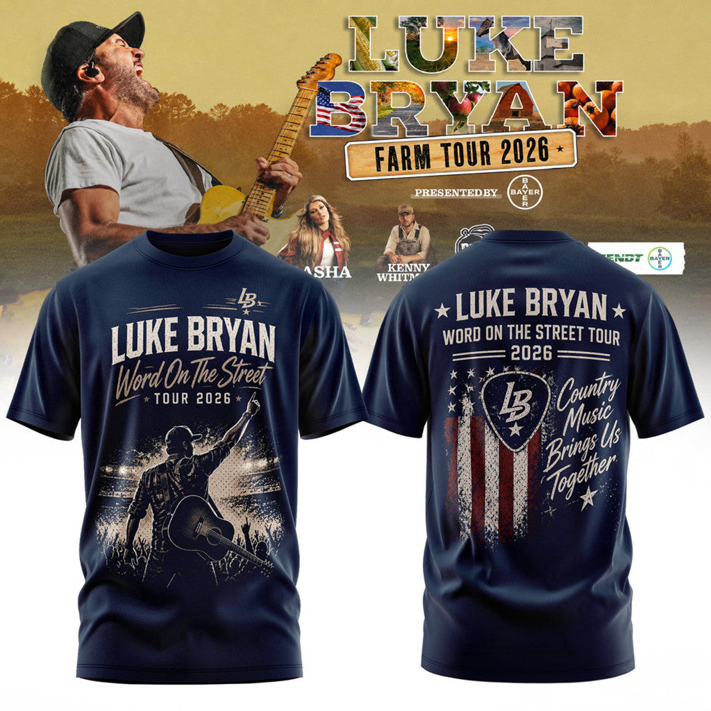 Luke Bryan Merch Word On The Street Tour 2026 T-Shirt Country Music Bring Us Together Shirt - Merchluma