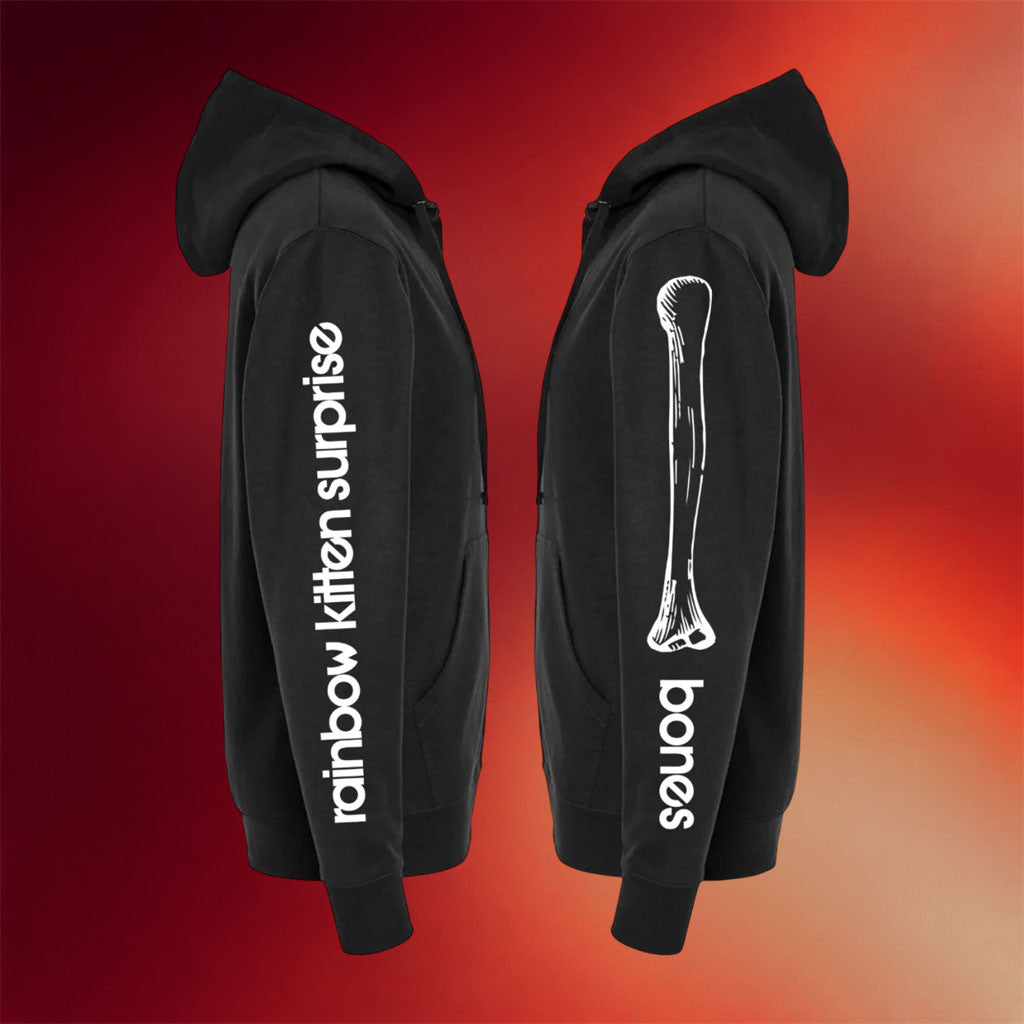 Rainbow Kitten Surprise Merch 2026 Bones Zip Hoodie Black Gift For Rock Band Fans - Merchluma