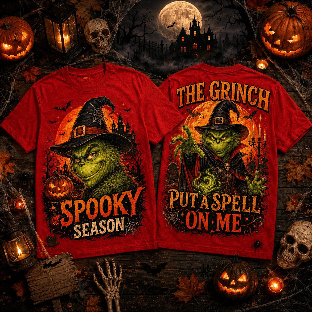 The Grinch Witch Hat Red Halloween T-Shirt The Grinch Merch Gifts For Fans - Merchluma