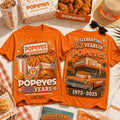 Popeyes Louisiana Kitchen 53 Years Anniversary Orange T-Shirt Popeyes Merch BFF Gifts - Merchluma