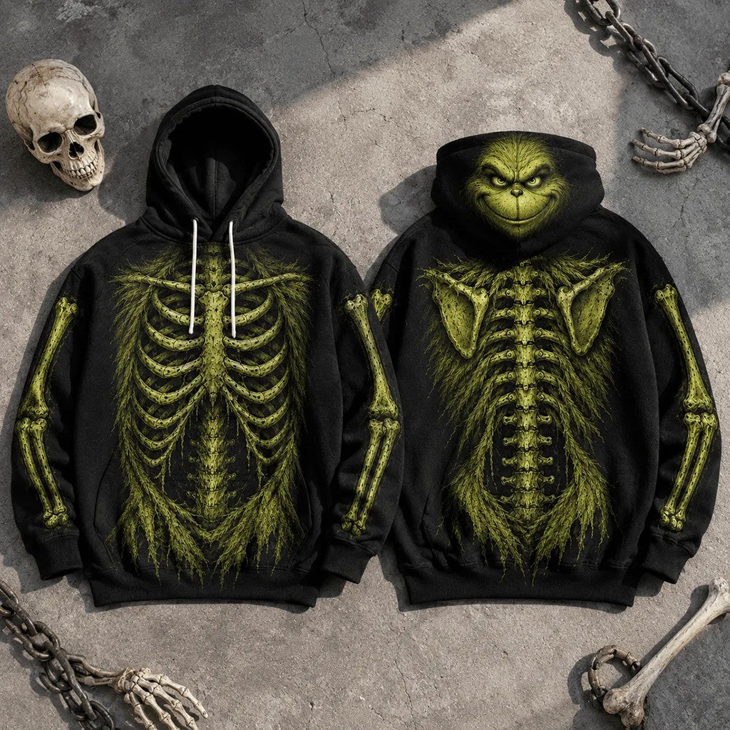 The Grinch Skeleton Hoodie The Grinch Merch Funny Gifts Ideas For Fans - Merchluma