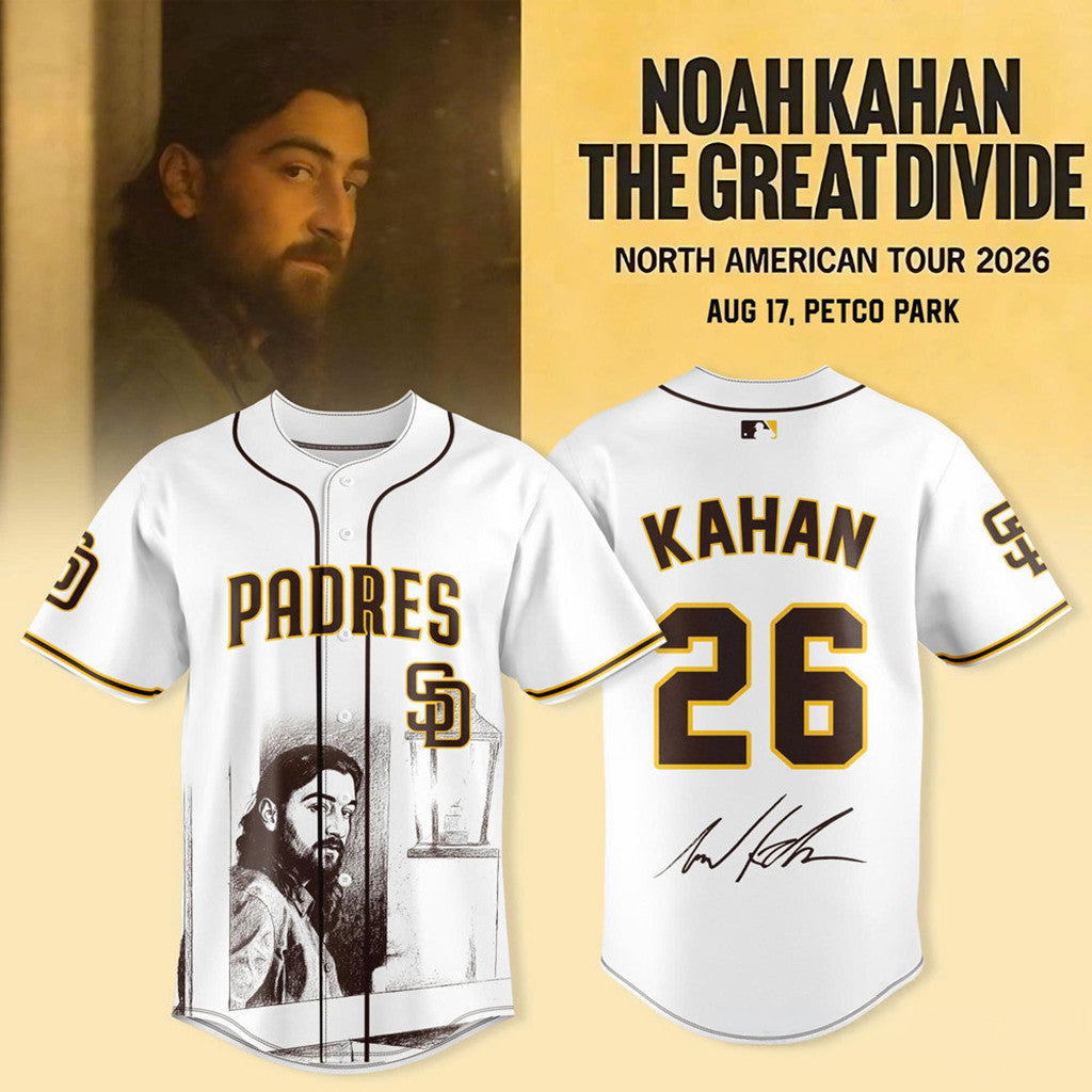 San Diego Padres X Noah Kahan The Great Divide Tour 2026 Baseball Jersey San Diego Padres Fan Merch - Merchluma