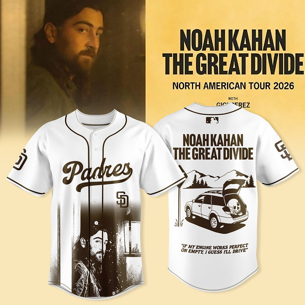 San Diego Padres X Noah Kahan The Great Divide Tour 2026 Baseball Jersey San Diego Padres Merch - Merchluma