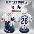 New York Yankees X Godzilla Minus Zero Night 2026 Baseball Jersey NY Yankees Merch Fan Gifts - Merchluma