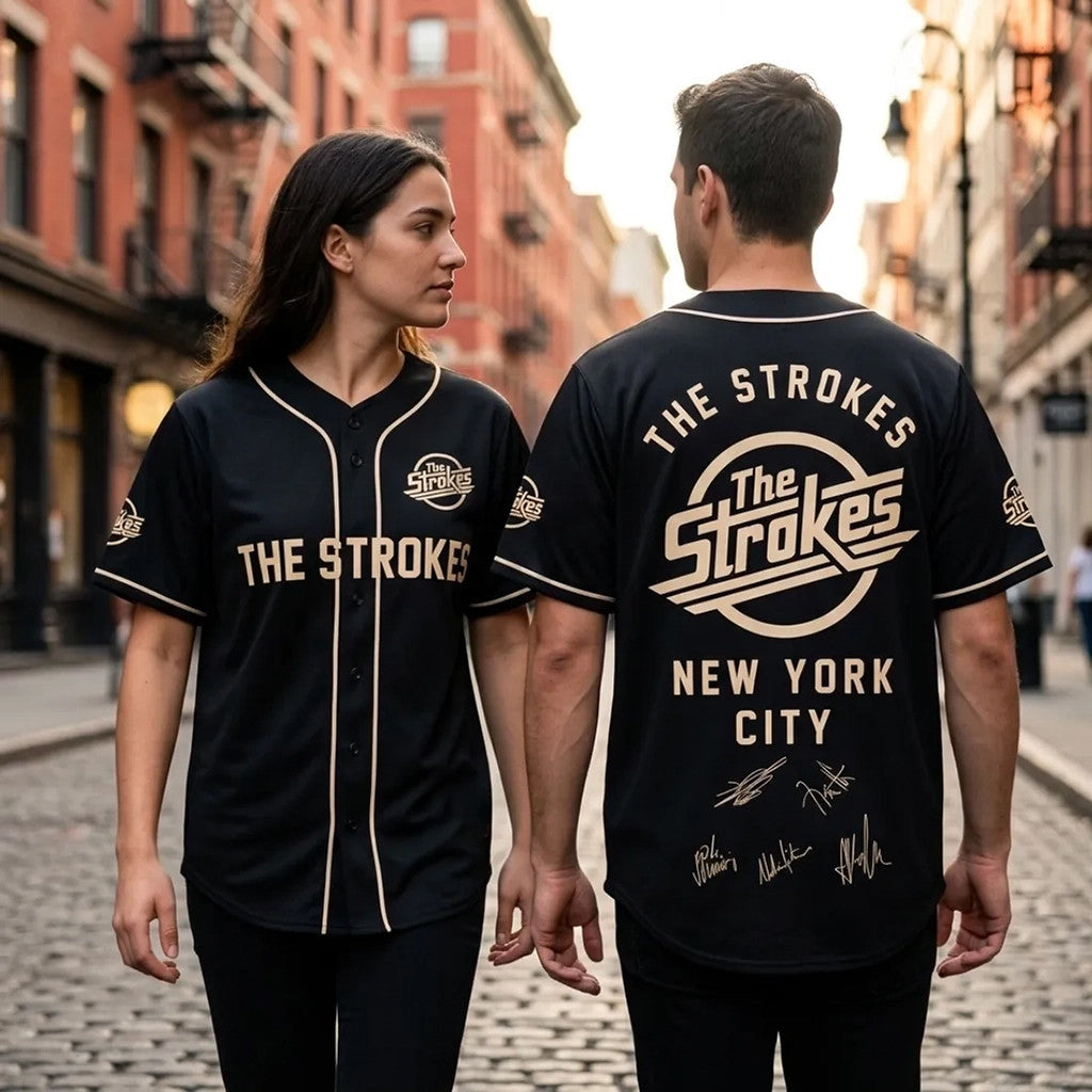 The Strokes Reality Awaits 2026 Tour Baseball Jersey The Strokes Merch Present Ideas - Merchluma