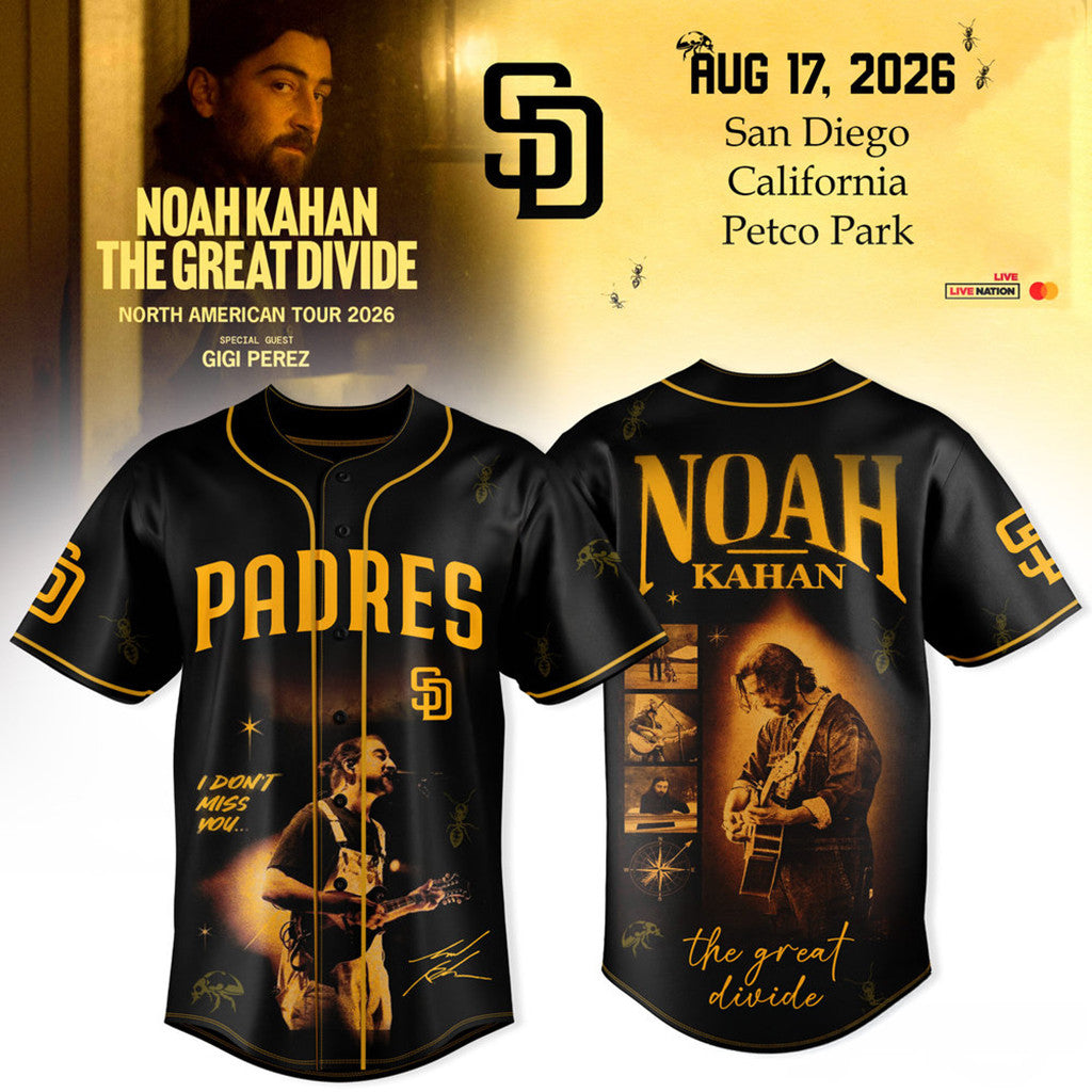San Diego Padres X Noah Kahan Great Divide Tour 2026 Baseball Jersey San Diego Padres Merch - Merchluma