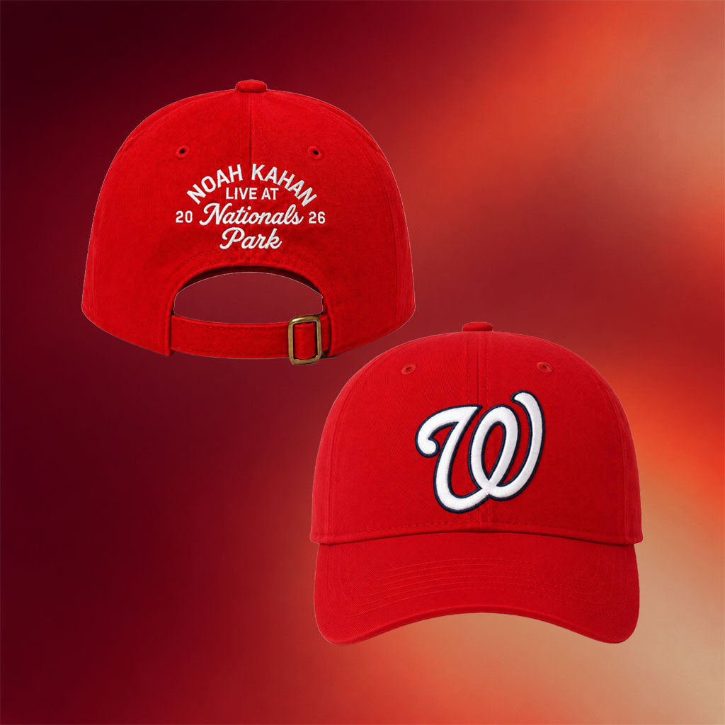 Noah Kahan Washington DC Merch 2026 Noah Kahan Nationals Park Hat Embroidered Red Cap Fan Gifts - Merchluma