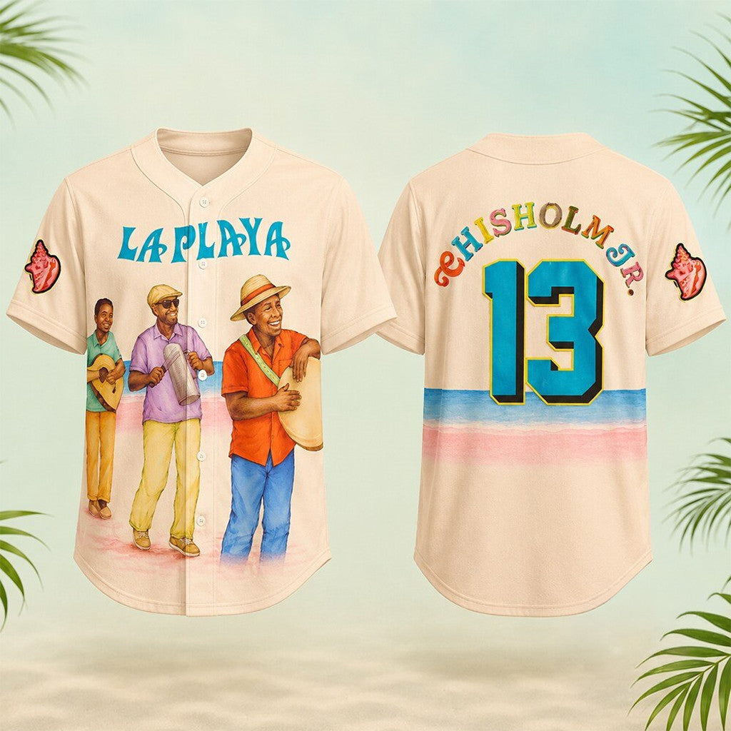 Chisholm Jr La Playa Beach Connect Series Baseball Jersey Summer Gift For Friends - Merchluma