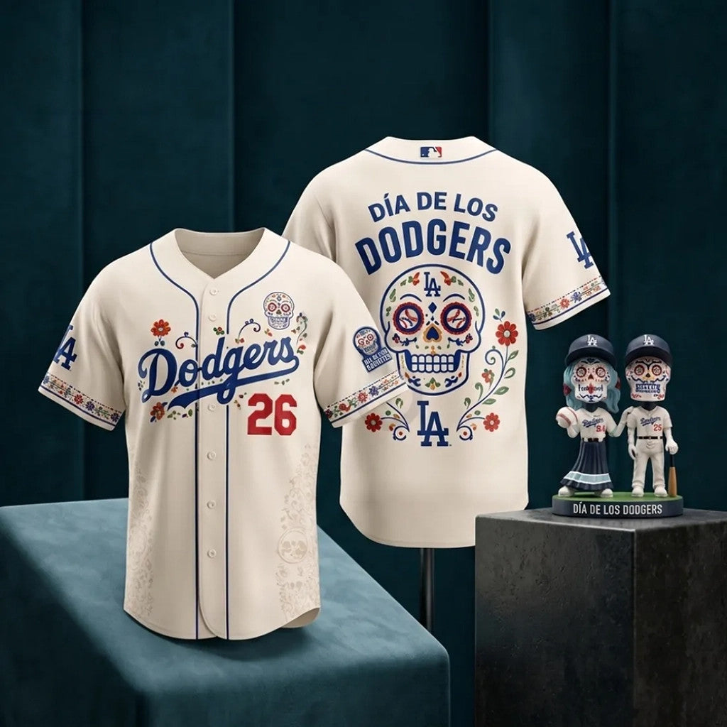 Los Angeles Dodgers Dia De Los Muertos Baseball Jersey 2026 LA Dodgers Merch Gift For Fans - Merchluma