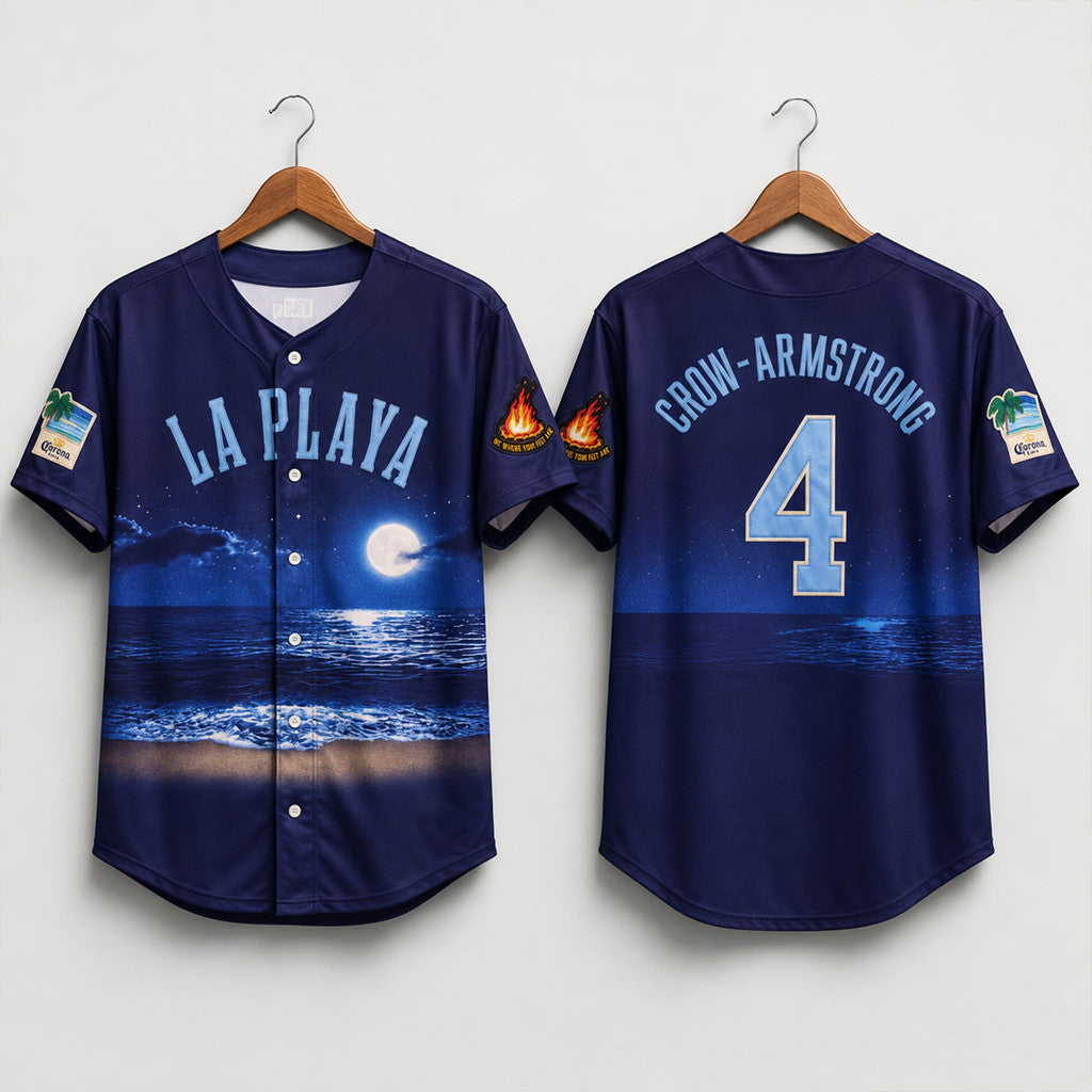 Crow-Armstrong La Playa Beach Connect Series Baseball Jersey #4 Cubs Merch Gift For Husband - Merchluma