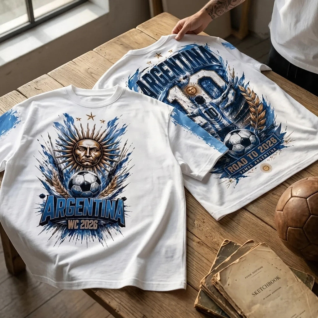 Argentina National Team 2026 Road To Glory T-Shirt Argentina World Cup Merch Soccer Fan Gifts - Merchluma