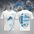 Detroit Lions Christ Strengthens Me T-Shirt Detroit Lions Merch Religious Shirt Gift For Fans - Merchluma