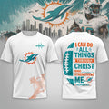 Miami Dolphins Christ Strengthens Me T-Shirt Miami Dolphins Merch Gift For Football Lovers - Merchluma