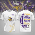 Minnesota Vikings Christ Strengthens Me T-Shirt MN Vikings Merch Football Related Gifts - Merchluma
