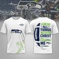 Seattle Seahawks Christ Strengthens Me T-Shirt Seattle Seahawks Merch Christian Gifts Ideas - Merchluma