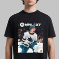 EA Sports 27 Macklin Celebrini San Jose Sharks Cover Athlete Shirt Black SJ Sharks Merch - Merchluma