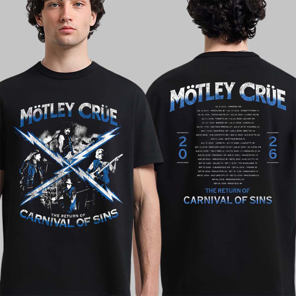 Motley Crue The Return Of Carnival Of Sins 2026 Tour Dates T-Shirt Motley Crue Merch Fan Gifts - Merchluma