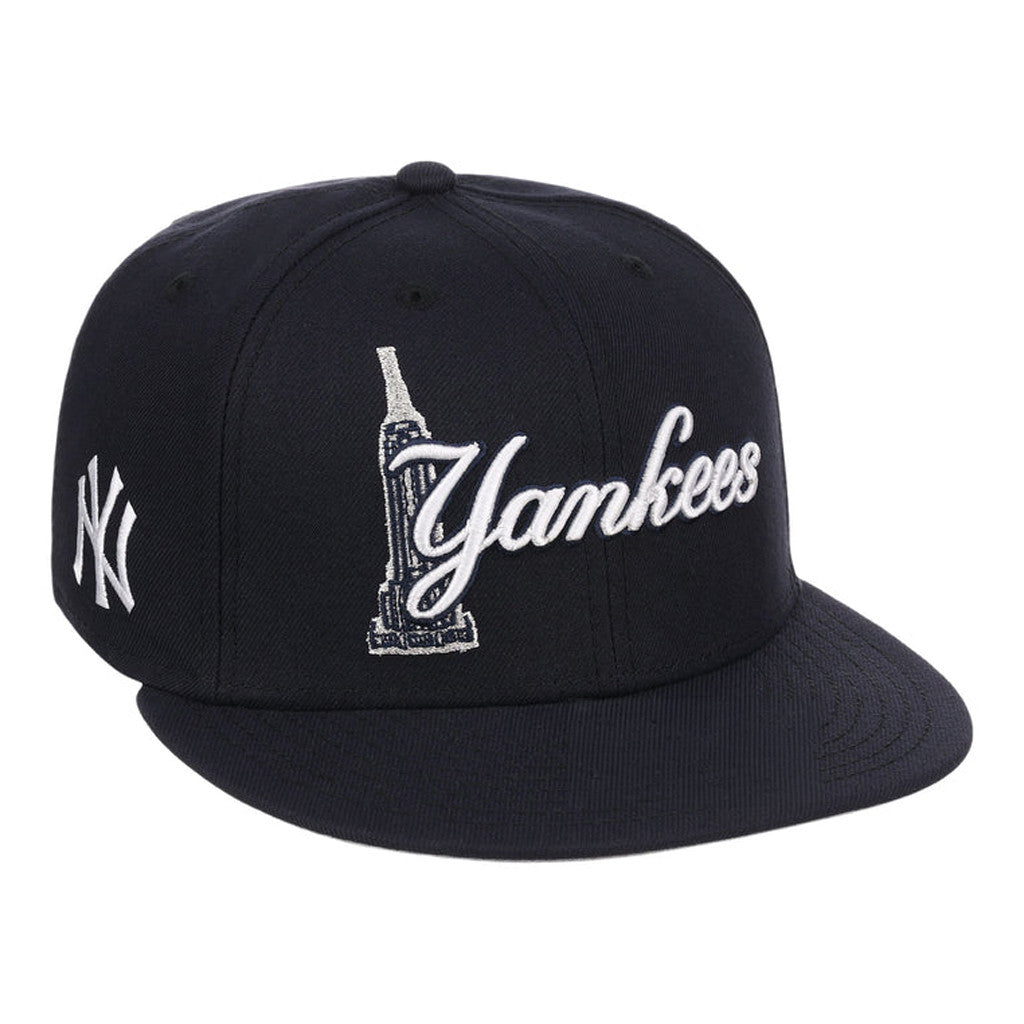 Lids Hat Drop Fanatics Fest Merch New York Yankees Empire Script Snapback Hat Black Gift For Fan - Merchluma
