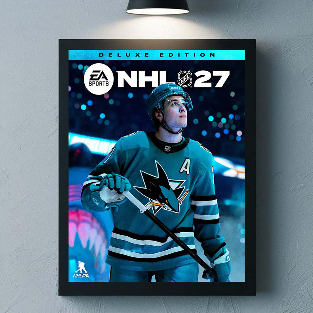 EA Sports #27 Macklin Celebrini San Jose Sharks Cover Poster SJ Sharks Merch Hockey Fan Decor - Merchluma