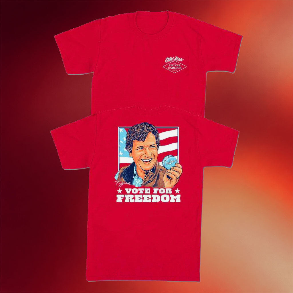 Old Row Merch 2026 Tucker Carlson x Old Row T-Shirt Tucker Vote For Freedom Shirt Best Gifts - Merchluma