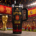 Spain FIFA World Cup 2026 Champions Handle Tumbler La Furia Roja Merch Meaningful Gifts - Merchluma