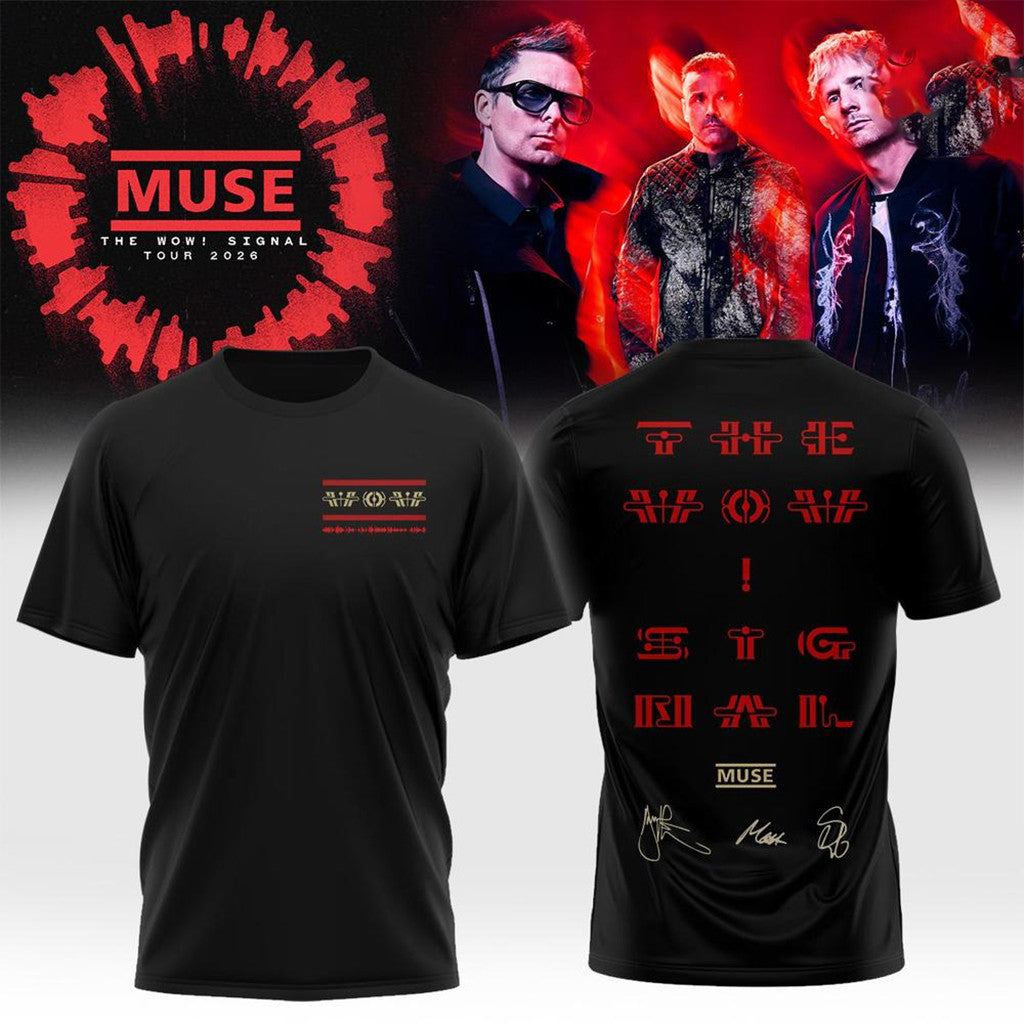 Muse The Wow Signal Tour 2026 T-Shirt Muse Merch Black Music Lover Gifts For Him - Merchluma