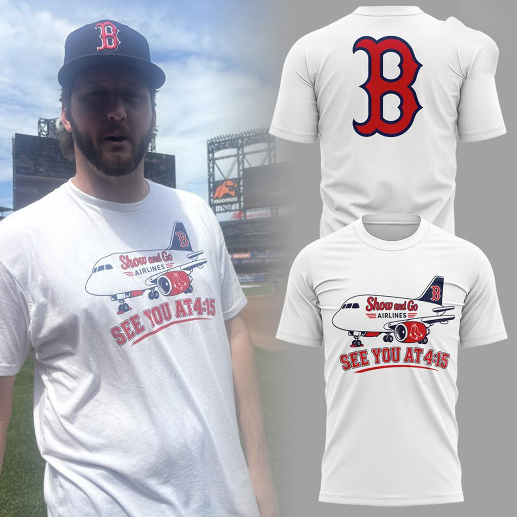 Boston Red Sox X Show And Go Airlines See You At 415 Shirt Red Sox Merch Birthday Gift Ideas - Merchluma