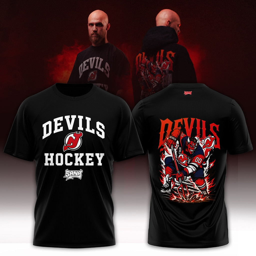 New Jersey Devils X Sana Fanatics Fest T-Shirt Black NJ Devils Merch Ice Hockey Fan Gifts - Merchluma