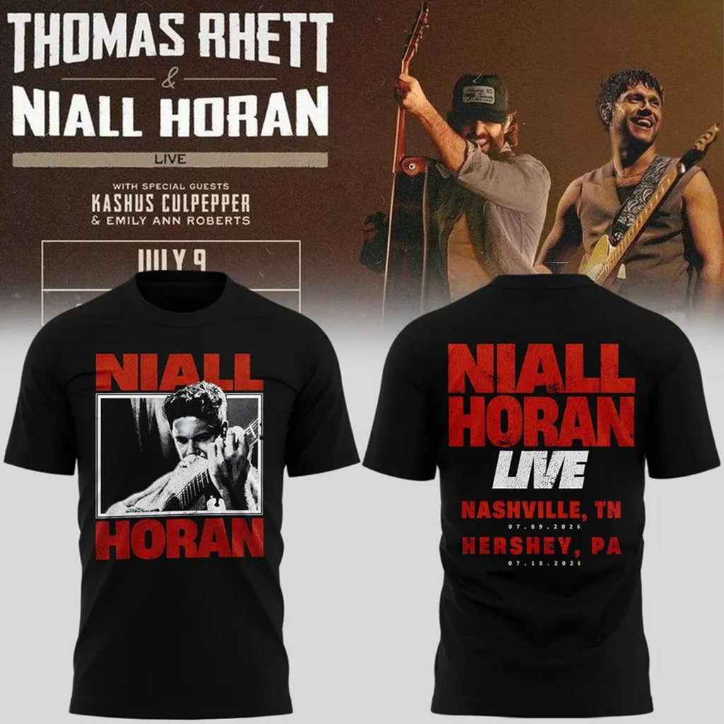 Niall Horan X Thomas Rhett Live Concert 2026 Tour T-Shirt Niall Horan X Thomas Rhett Merch - Merchluma