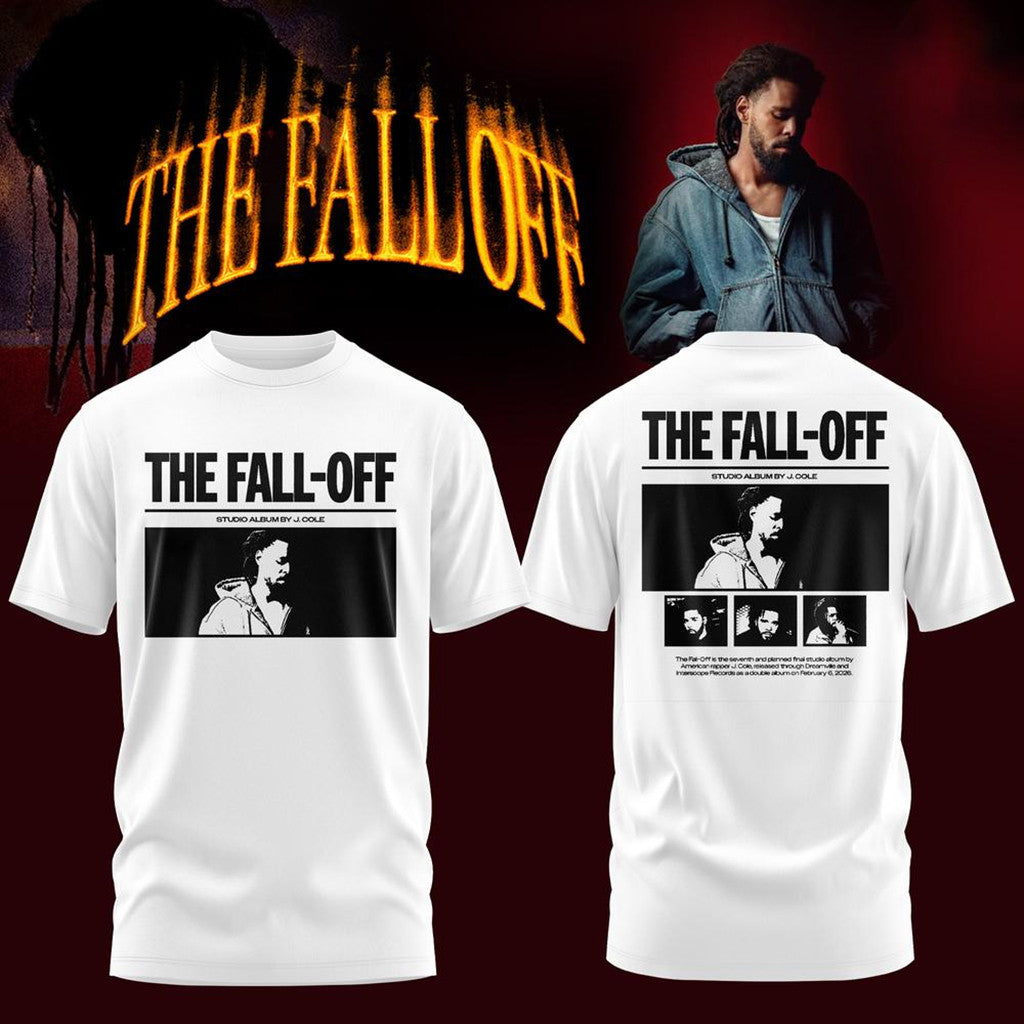 J Cole Merch The Fall Off World Tour 2026 T-Shirt White J Cole Tour Merch Gift For Rap Fans - Merchluma