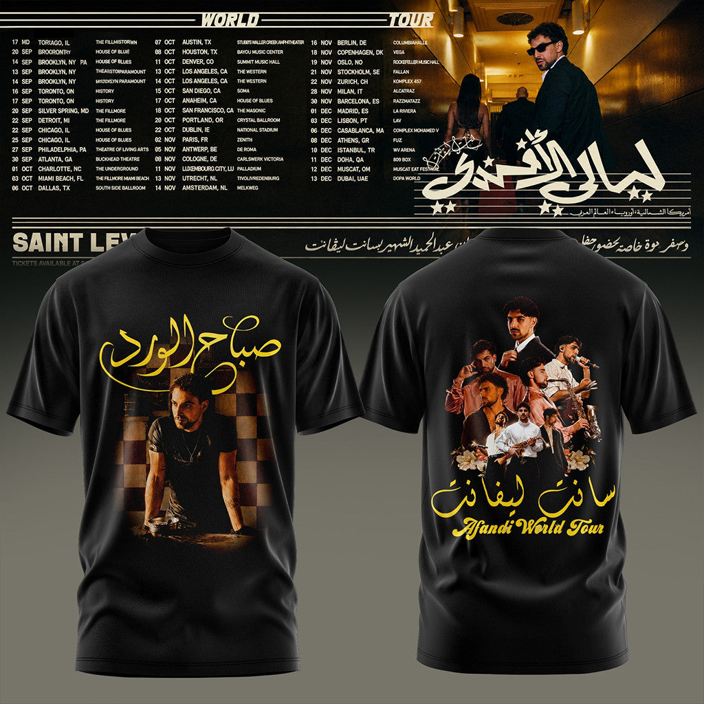 Saint Levant Afandi World Tour T-Shirt Saint Levant Merch Gifts For Music Lovers - Merchluma