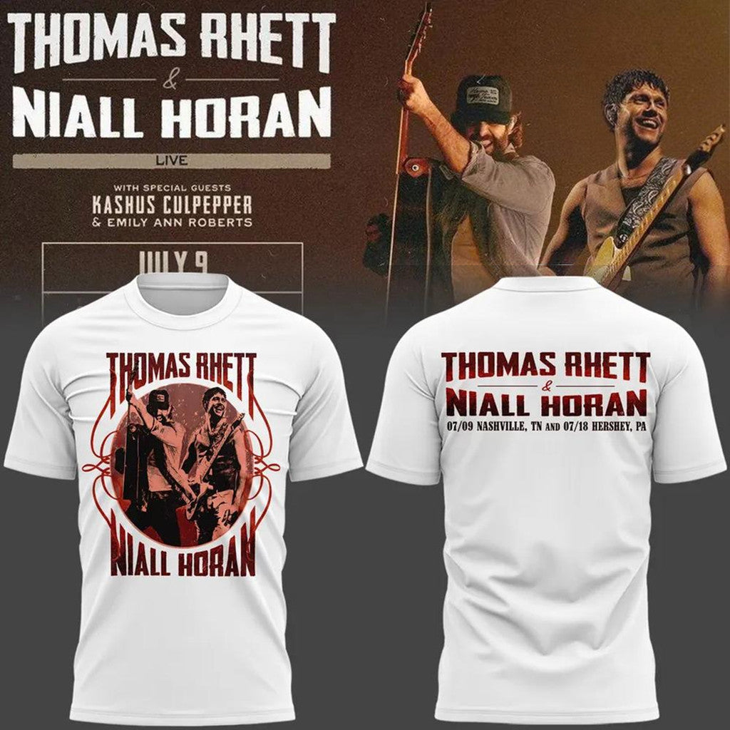 Niall Horan X Thomas Rhett Live Concert 2026 Tour Shirt Fan Merch Gifts For Music Lovers - Merchluma