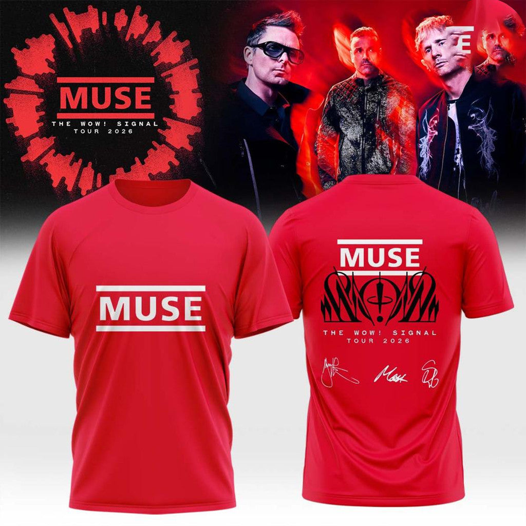 Muse The Wow Signal Tour 2026 T-Shirt Muse Merch Gifts For Rock Fans - Merchluma