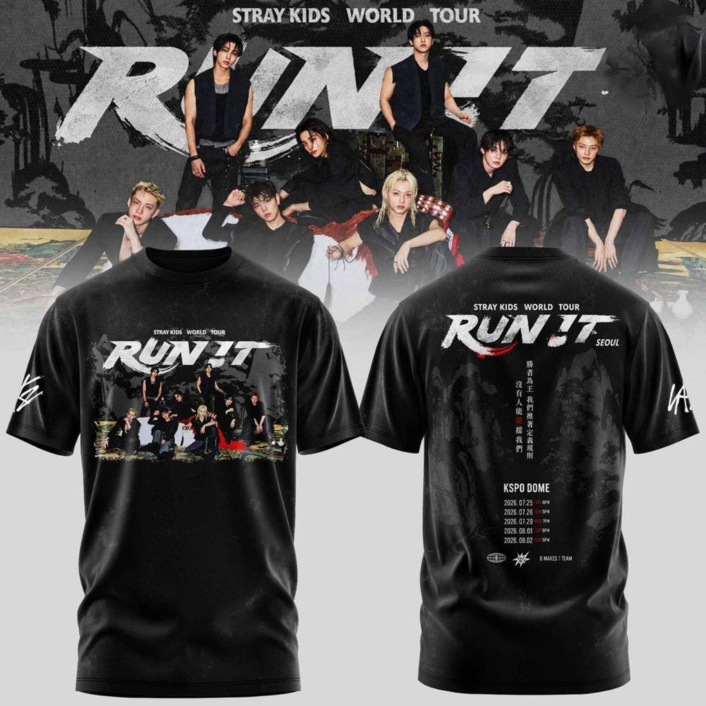 Stray Kids 2026 World Tour Run It Shirt Stray Kids Merch Gifts For Best Friends - Merchluma