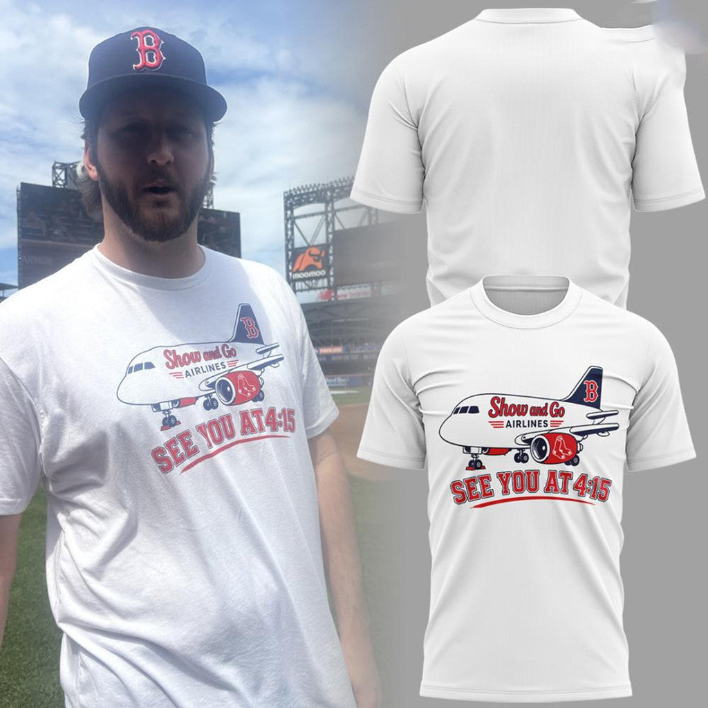 Boston Red Sox X Show And Go Airlines See You At 415 T-Shirt Red Sox Merch Baseball Fan Gifts - Merchluma