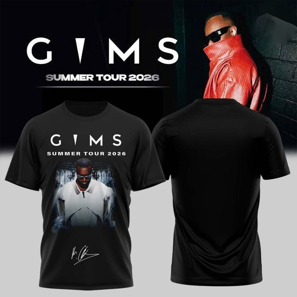 GIMS Summer Tour 2026 Signature T-Shirt Black GIMS Merch Presents For Hip Hop Lovers - Merchluma