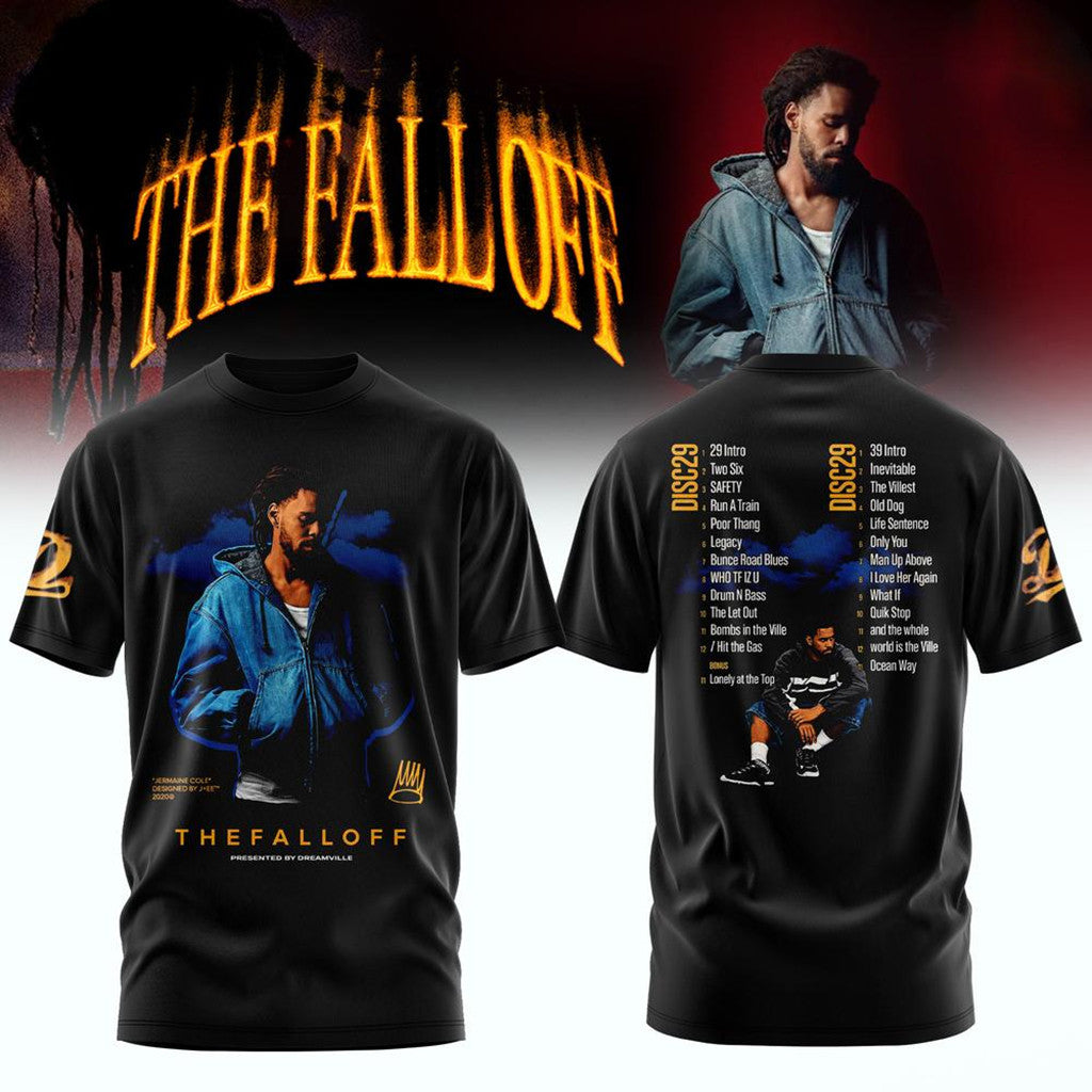 J Cole Merch The Fall Off World Tour 2026 T-Shirt Black Dreamville Merch Gift For Rap Lover - Merchluma