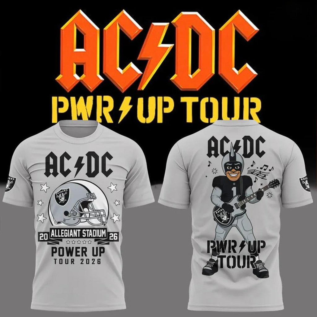 ACDC X LV Raiders Merch Power Up Tour 2026 T-Shirt ACDC Merch Gift For Rock Band Fans - Merchluma