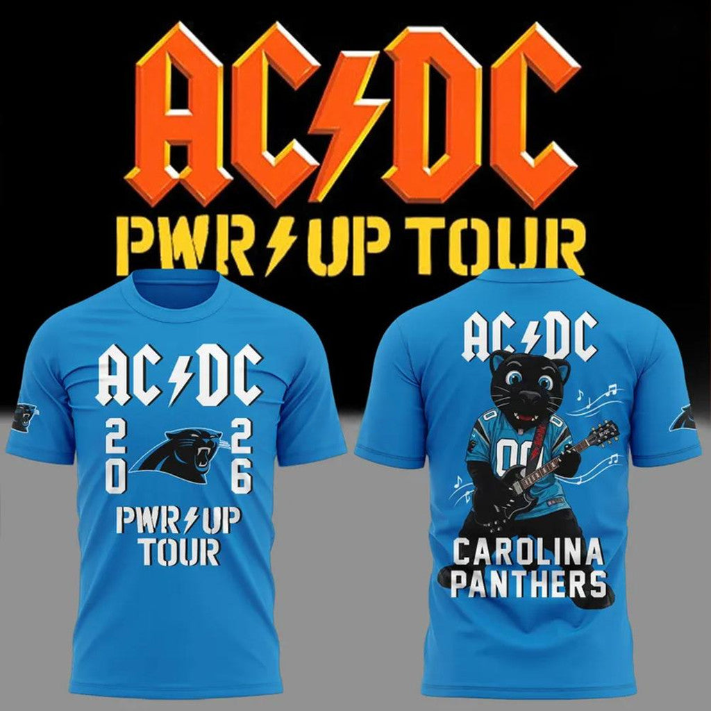 ACDC X Carolina Panthers Merch 2026 ACDC Power Up Tour T-Shirt Concert Outfits For Fans - Merchluma