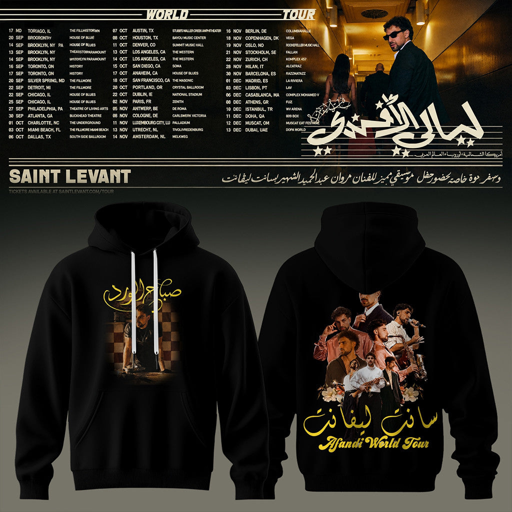 Saint Levant Afandi World Tour Hoodie Saint Levant Merch Presents For Music Lovers - Merchluma