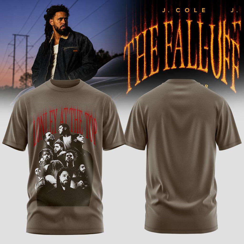 J Cole Merch The Fall Off World Tour 2026 T-Shirt Lonely At The Top Shirt Gift For Rap Fans - Merchluma