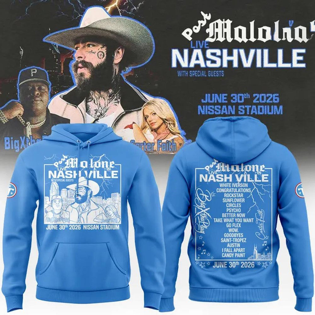 Post Malone Salute 250 Columbus Ohio Concert 2026 Hoodie Blue Post Malone Merch Brother Gifts - Merchluma