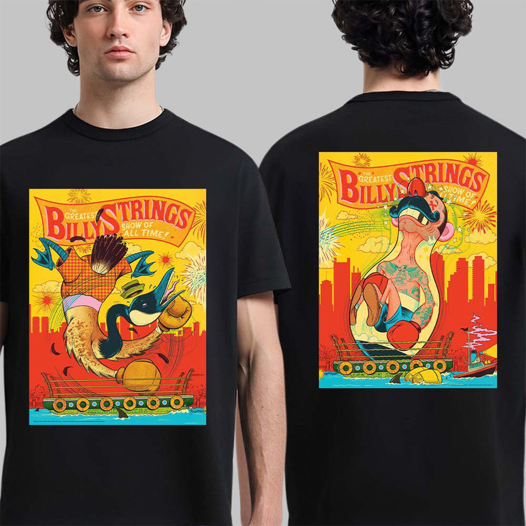 Billy Strings Merch The Greatest Show Of All Time Shirt Boston MA 2026 Night 1 And 2 Combined - Merchluma