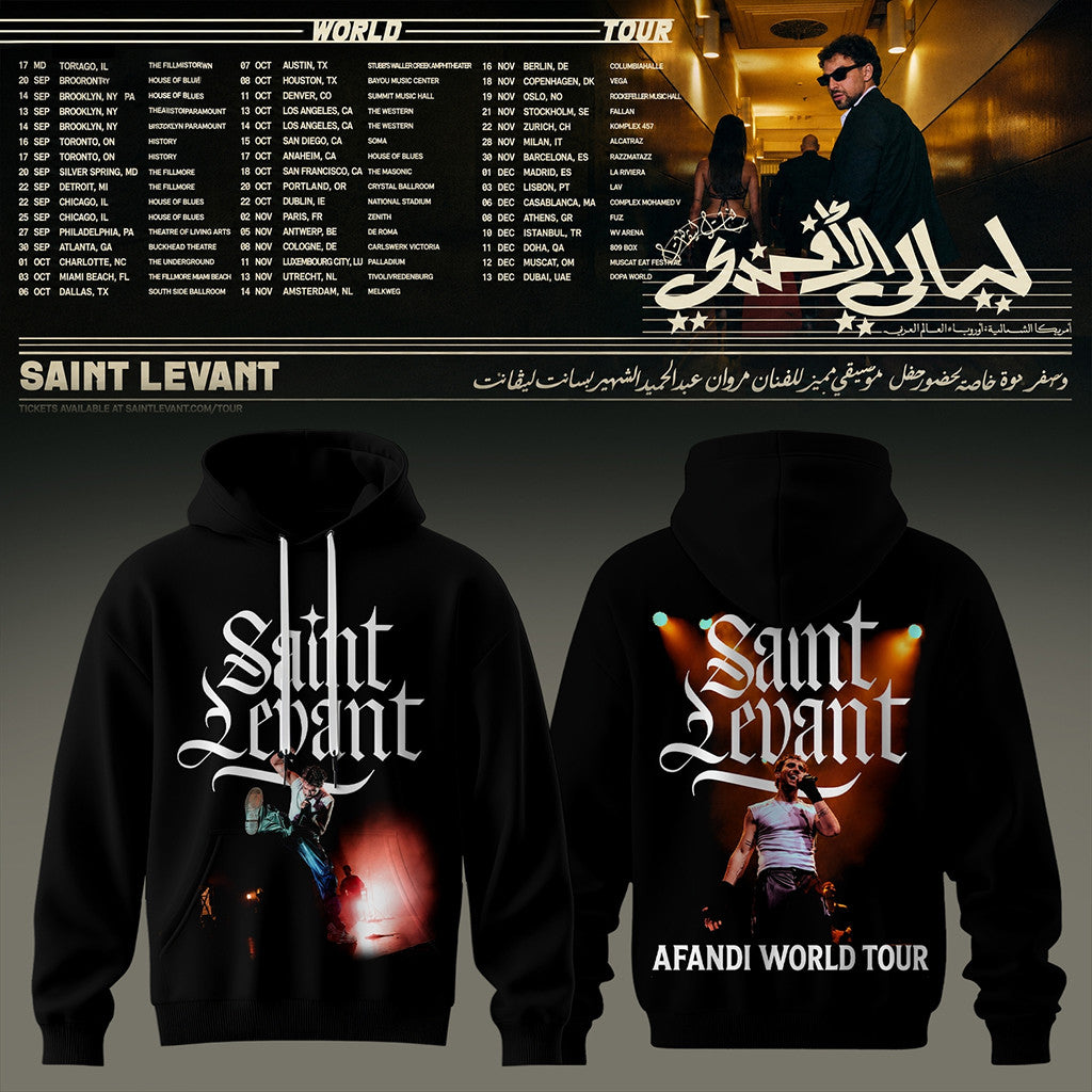 Saint Levant Afandi World Tour Hoodie Saint Levant Merch Cool Gifts For Music Lovers - Merchluma