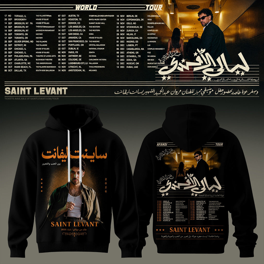 Saint Levant Afandi World Tour Hoodie Saint Levant Merch Gifts For People Who Like Music - Merchluma