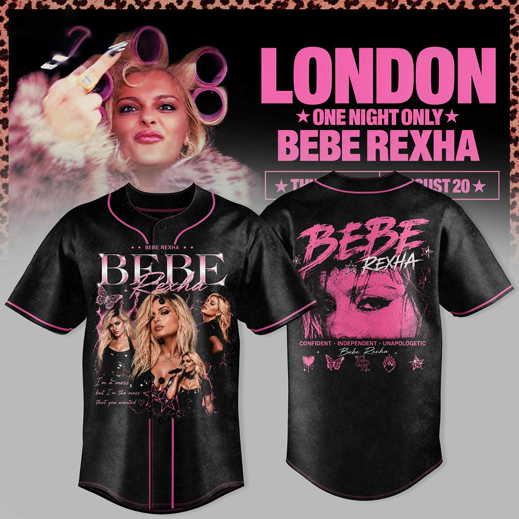 Bebe Rexha Merch 2026 UK Tour At London Baseball Jersey Best Gift For Music Lovers - Merchluma