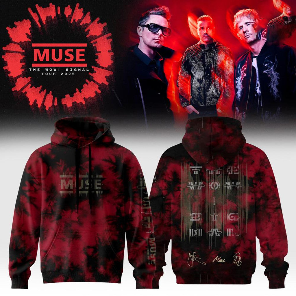 Muse The Wow Signal Tour 2026 Tie Dye Hoodie Muse Merch Good Gifts For Boyfriend - Merchluma