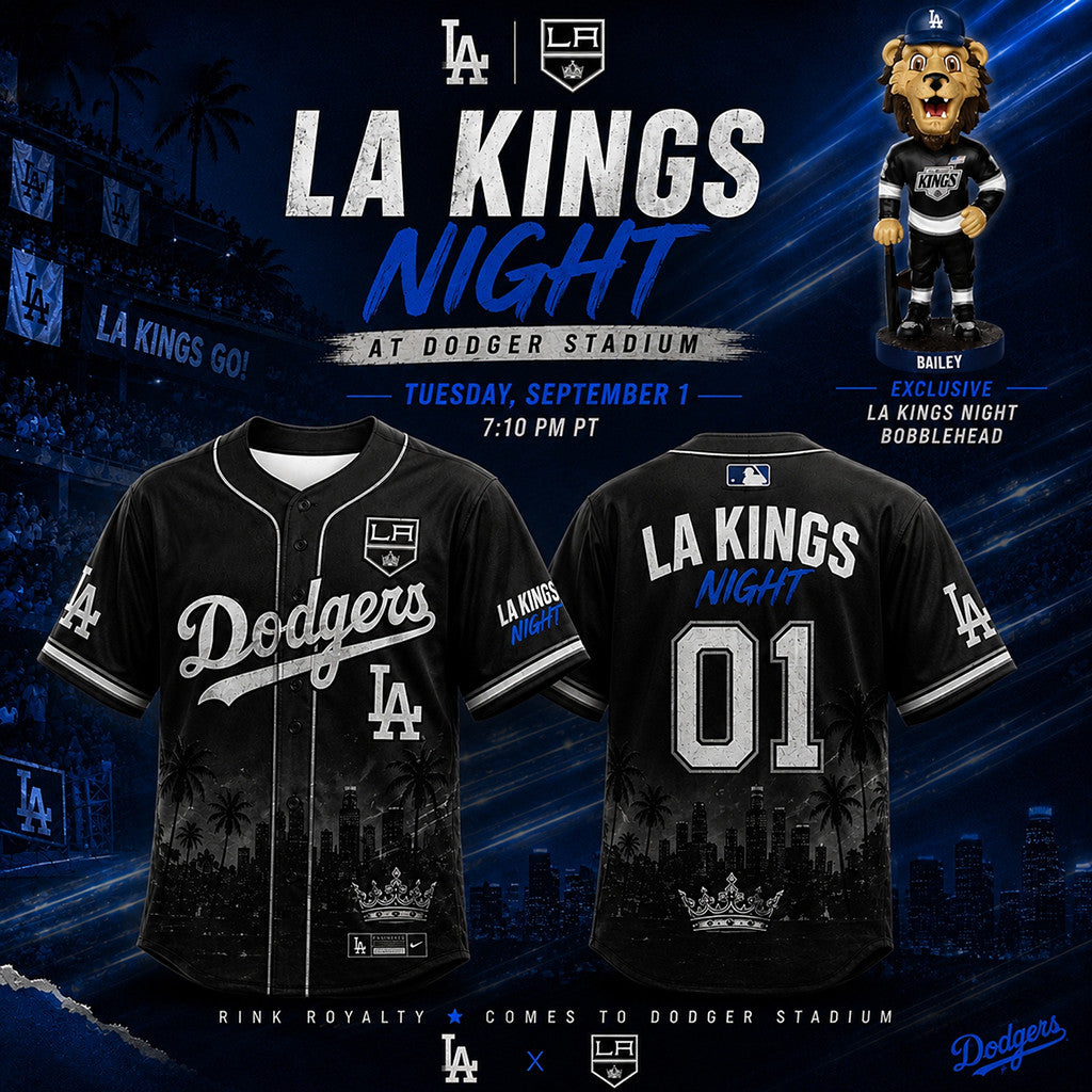 Los Angeles Dodgers LA Kings Night Baseball Jersey Sports Fan Apparel Gift For Brothers - Merchluma