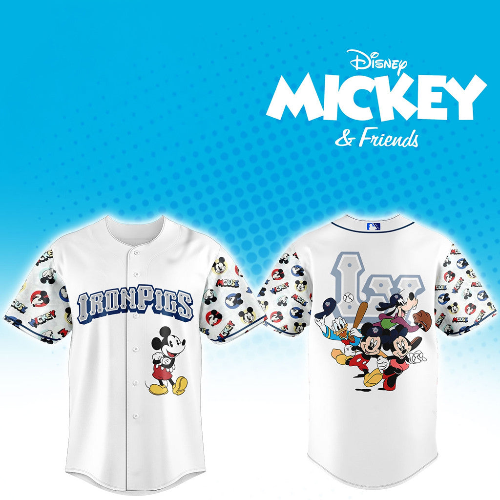 Lehigh Valley Ironpigs X Mickey And Friends 2026 Baseball Jersey Ironpigs Merch Fan Gifts - Merchluma
